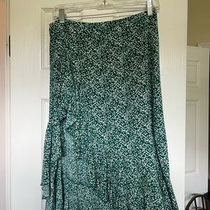 Green floral skirt